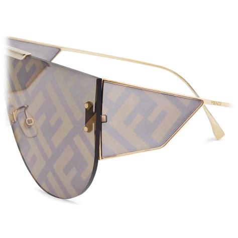 fendi fabulous 2.0|Fendi FF Fabulous 2.0 Shield Sunglasses Gold / Lavender .